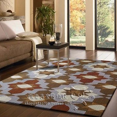 时尚现代几何地毯客厅茶几地毯卧室床边手工腈纶地毯样板间地毯