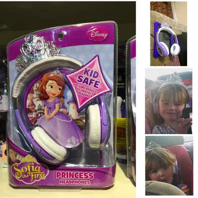 美国代购 迪士尼 小公主苏菲亚sofia the frist儿童头戴式耳机