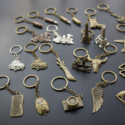 复古古铜古银钥匙扣挂件男女腰挂创意定制挂件钥匙挂件钥匙环批发