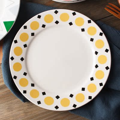 ZOEHONE餐具早餐盘创意菜盘子卡通陶瓷碟西餐牛排盘蛋糕水果碟