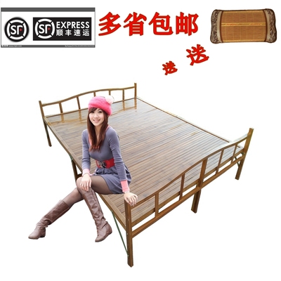 碳化简易1.2折叠竹床家用床单人双人床办公午睡床陪护凉床学生床