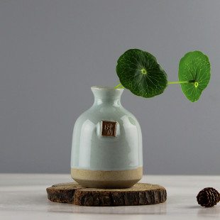 创意水培花瓶手工陶瓷小花器雕刻家居装饰品花插摆件干花花瓶