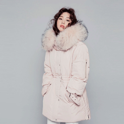 2016冬季羽绒服女中长款大毛领新款韩版修身加厚大码斗篷型潮