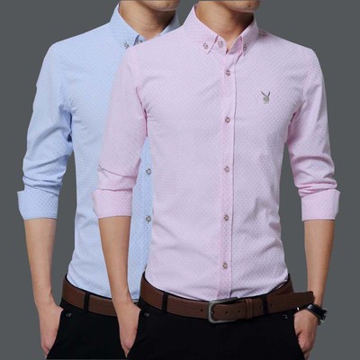 男士衬衫长袖2017新款韩版休闲薄款修身型夏季韩国青年帅气纯棉