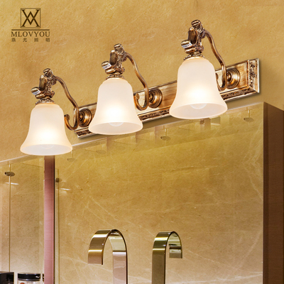 欧式镜前灯卫生间浴室镜子灯 洗手间厕所创意灯具复古led防雾壁灯