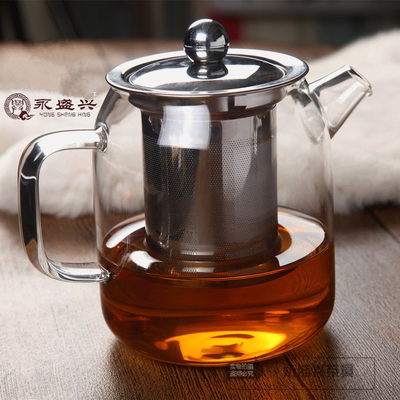 玻璃花茶壶不锈钢过滤耐热玻璃茶壶大容量泡茶壶功夫茶具套装包邮