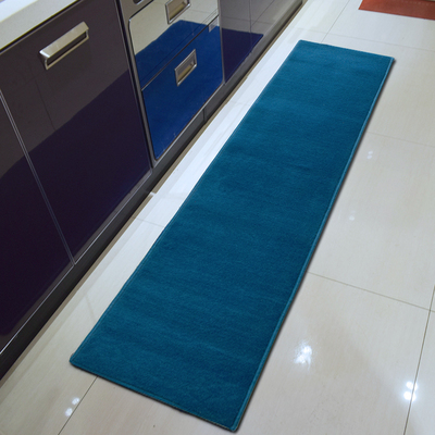 华德地毯定制厨房长条蓝色厨房毯防滑吸水耐磨包邮地垫门口可定做