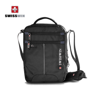 SWISSWIN瑞士十字商务竖款单肩包男士尼龙斜挎包手提公文包SWB026