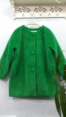 品牌 专柜正品 2015年装绿色女童大衣外套