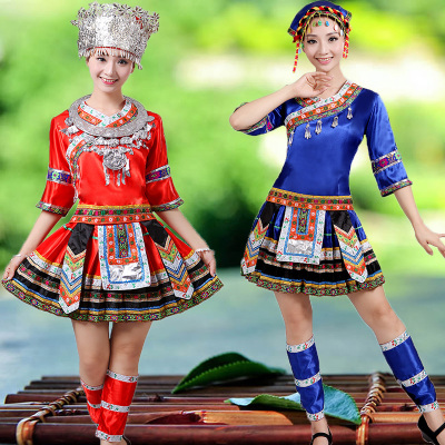 新款苗族演出服装女壮族土家族彝族少数民族服装舞蹈服饰瑶族成人