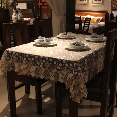 5折欧式圆桌布玻璃纱布艺桌布茶几布茶几垫台布餐桌垫蕾丝桌布