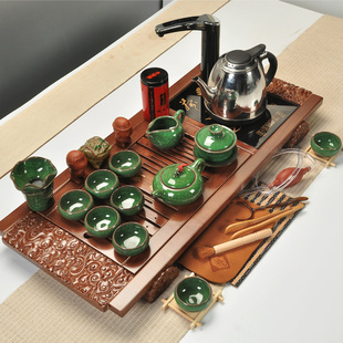 茶具套装特价包邮功夫茶具电热磁炉二合一紫砂茶具实木茶盘