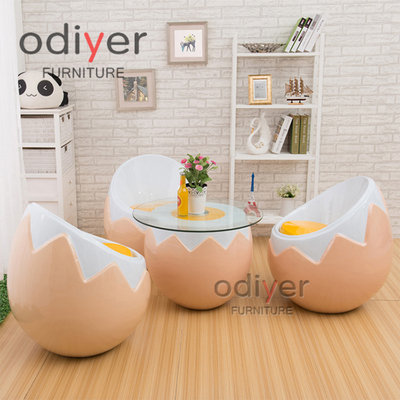 现代简约玻璃钢鸡蛋椅蛋壳椅子休息接待桌椅组合创意设计个性椅
