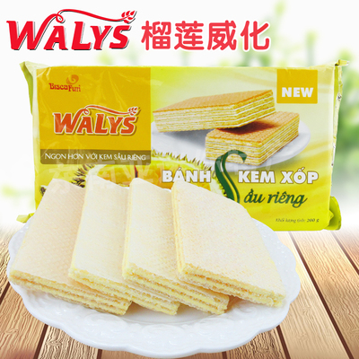越南进口零食WALYS威化饼干200g 浓香的榴莲味