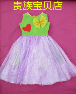 儿童环保演出服 时装秀 塑料袋环保公主裙 幼儿六一演出服亲子装