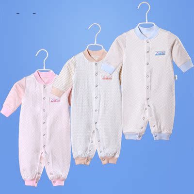 满月男女宝宝秋装衣服0-3个月婴儿连体衣纯棉哈衣长袖新生儿爬服