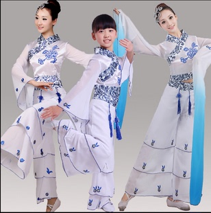 新款特价古典舞服装青花瓷演出服女民族服装 古典舞儿童舞蹈服装