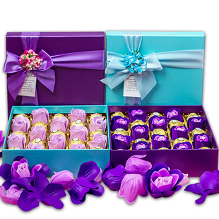 金莎巧克力礼盒装玫瑰送男女朋友儿童圣诞节生日礼物130g糖果礼盒