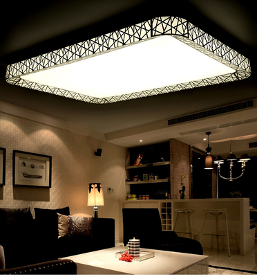 LED现代简约中式温馨鸟巢设计客厅卧室时尚艺术方形吸顶灯具灯饰