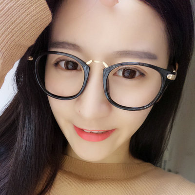 新款韩版近视眼镜框女时尚潮明星款装饰无镜片全框复古超轻框架