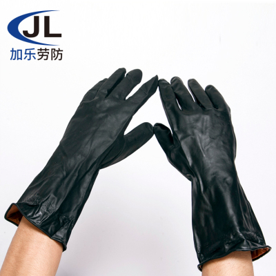 耐酸碱工业手套防化工黑橡胶乳胶威碟加喷砂手套加厚