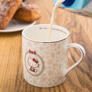 Hello Kitty创意骨瓷 陶瓷咖啡杯创意情侣个性牛奶杯马克水杯包邮