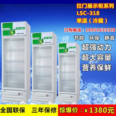 单双门立式冰箱展示柜饭店商用玻璃门冷藏保鲜柜啤酒饮料柜318升