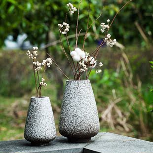 日式雪花釉小清新创意简约工艺品摆件陶瓷花瓶客厅家居装饰品