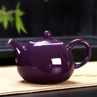 陶瓷茶具色釉茶壶 大号单壶大容量功夫泡茶壶 过滤泡茶器茶道配件
