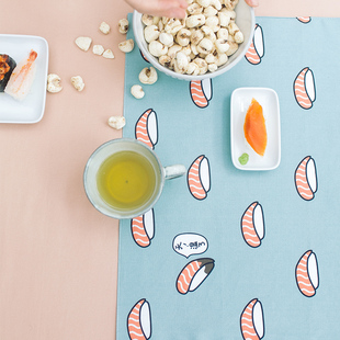 日式简约纯棉餐垫布艺西餐垫隔热垫长方形碗垫美食拍摄背景布餐布
