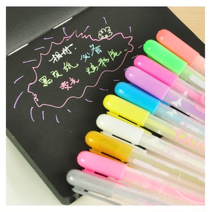 朋派办公●韩国文具 布兰迪糖果色黑页纸荧光笔 涂鸦 水粉笔 彩色