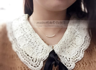 Maibo手作 18K黄金镶嵌3.5-4mm日本akoya海水珍珠项链 锁骨链