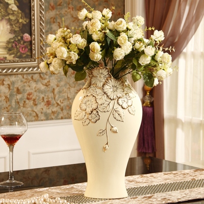 陶瓷欧式花瓶摆件 电视柜客厅卧室家居书架装饰花器 结婚乔迁礼物