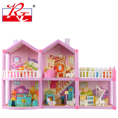 锦铭隆儿童手工DIY紫色小屋自装别墅模型小房子拼装女孩创意玩具