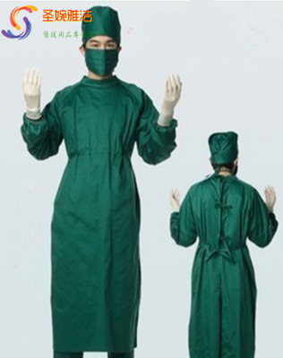 医用手术室反穿式全包式墨绿色手术衣全棉男女洗手衣隔离衣包邮