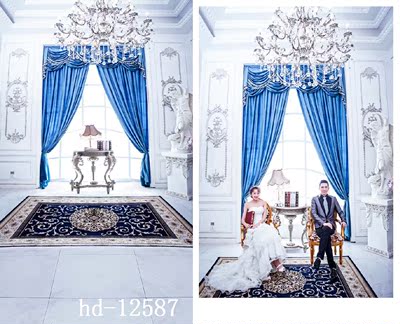 韩式婚纱摄影背景布 背景纸 影楼拍照背景 室内宫廷背景 欧式风