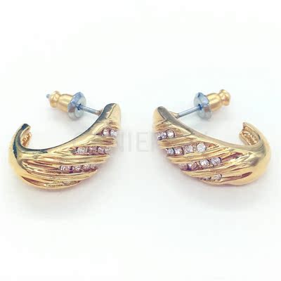 Geniepink 爱丽儿娘娘 新款时尚透明水晶复古埃及镶嵌耳环0015