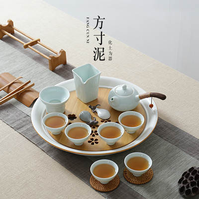影青瓷日式干泡茶具套装陶瓷功夫茶杯整套现代办公室茶盘家用简约