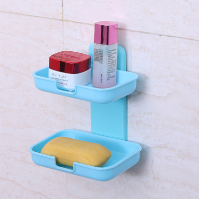 双层沥水皂盒卫生间沥水皂盒架家用肥皂收纳架无痕免打孔置物架