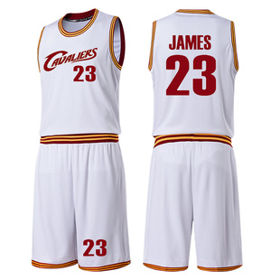 新款骑士队服詹姆斯23号篮球服无袖欧文球衣套装训练服乐福篮球衣