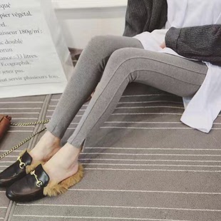 2016韩版秋款灰色九分薄款弹力修身打底裤 外穿长裤 女 潮 显瘦