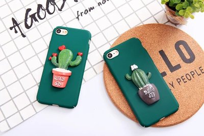 韩国清晰仙人掌盆栽iPhone6s手机壳苹果6plus磨砂保护套5se全包壳