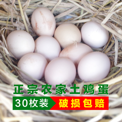 正宗农家散养自养笨鸡柴鸡蛋纯天然孕妇月子蛋30枚新鲜有机土鸡蛋