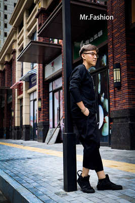 2016秋季男款长袖圆领布料卫衣宽松日韩街头时尚潮人风格灰色个性