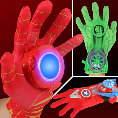 超凡蜘蛛侠手套 美国队长 绿巨人 钢铁侠手腕发射器漫威动漫玩具