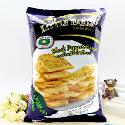 泰国进口-LITTLE FARM小农庄 黑胡椒味烤面包干 健康美食 醇厚咸