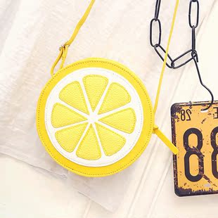 2016夏季女士斜挎包小清新女圆形包包新款可爱单肩包柠檬包手机包