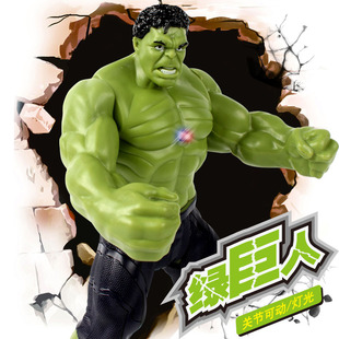 cosplay动漫手办模型玩具复仇者发光Hulk绿巨人钢铁侠可动人偶